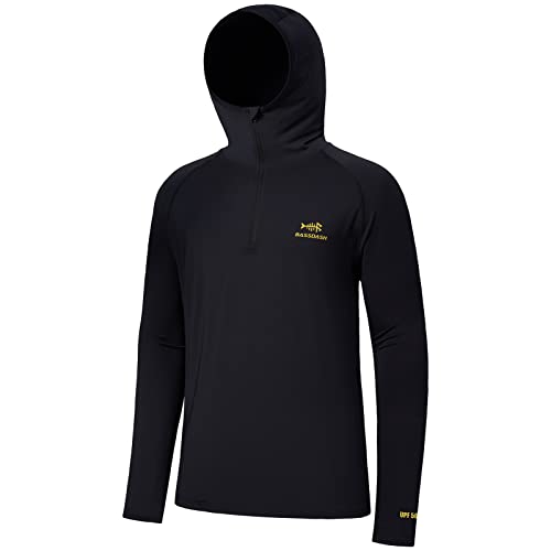 BASSDASH Men's UPF 50+ 1/4 Zip Fishing Hoodie Shirt Quick Dry